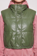 Vegan Leather Crop Vest