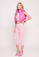 Vegan Leather Crop Vest