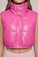 Vegan Leather Crop Vest