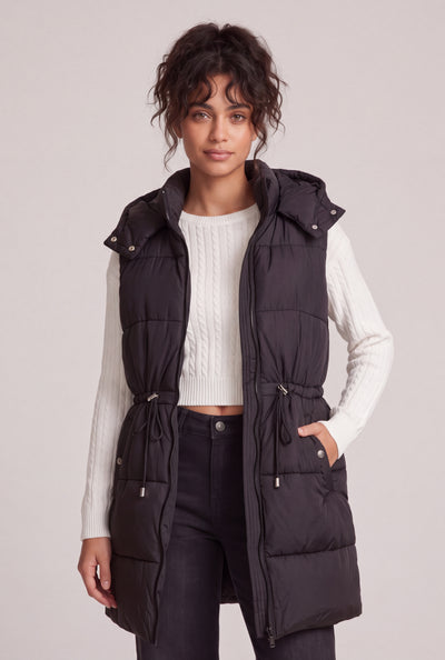 Hooded Long Puffer Vest