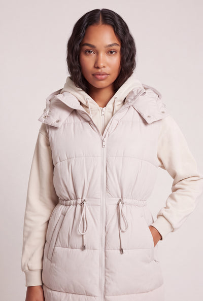 Hooded Long Puffer Vest