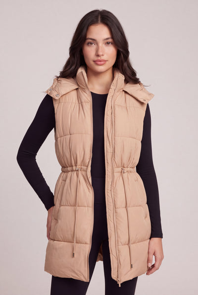Hooded Long Puffer Vest