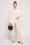 Faux Suede Open Front Coat