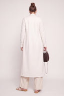 Faux Suede Open Front Coat