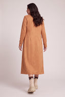 Faux Suede Open Front Coat