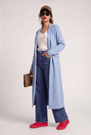 Faux Suede Open Front Coat