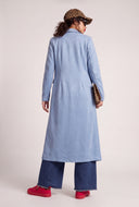 Faux Suede Open Front Coat