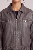 Vegan Leather Zip Jacket
