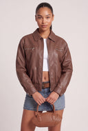 Vegan Leather Zip Jacket