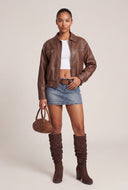 Vegan Leather Zip Jacket