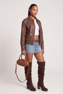 Vegan Leather Zip Jacket