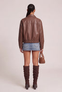 Vegan Leather Zip Jacket