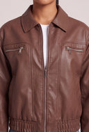 Vegan Leather Zip Jacket