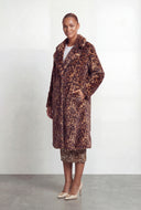 Kahlani Animal Print Faux Fur Trench Coat