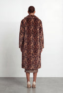 Kahlani Animal Print Faux Fur Trench Coat