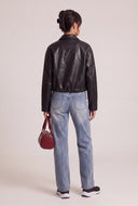 Vegan Leather Bomber Jacket