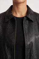 Vegan Leather Bomber Jacket