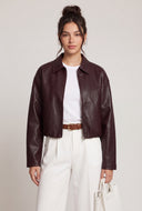 Vegan Leather Bomber Jacket