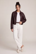 Vegan Leather Bomber Jacket