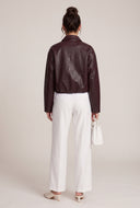 Vegan Leather Bomber Jacket