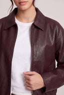 Vegan Leather Bomber Jacket