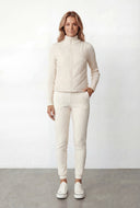 Chevron Puffer Front Knit Jacket