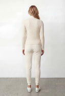 Chevron Puffer Front Knit Jacket