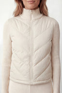 Chevron Puffer Front Knit Jacket