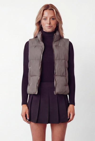Leighton Zip Front Mock Neck Puffer Vest