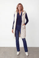 Drew Hooded Long Quilted Vest