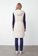 Drew Hooded Long Quilted Vest