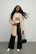 Mariella Hooded Snap Front Quilted Jacket