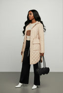 Mariella Hooded Snap Front Quilted Jacket