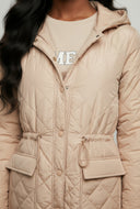 Mariella Hooded Snap Front Quilted Jacket
