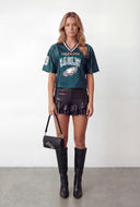NFL Eagles Jersey Mesh Crop Top