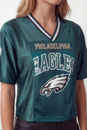 NFL Eagles Jersey Mesh Crop Top