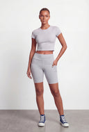 Crew Neck Short Sleeve Cropped Tee