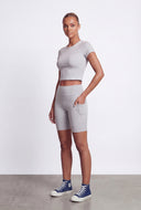 Crew Neck Short Sleeve Cropped Tee