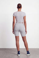 Crew Neck Short Sleeve Cropped Tee