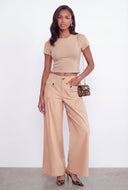 Crew Neck Short Sleeve Cropped Tee