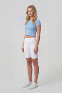 Crew Neck Short Sleeve Cropped Tee