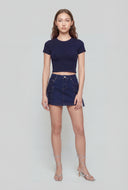 Crew Neck Short Sleeve Cropped Tee