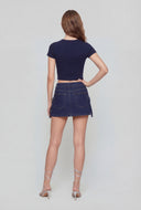 Crew Neck Short Sleeve Cropped Tee