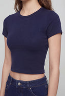 Crew Neck Short Sleeve Cropped Tee