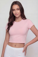 Crew Neck Short Sleeve Cropped Tee