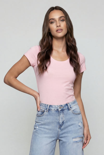 Short Sleeve Scoop Neck T-Shirt