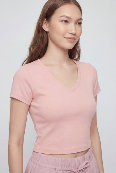 V-Neck Crop T-Shirt