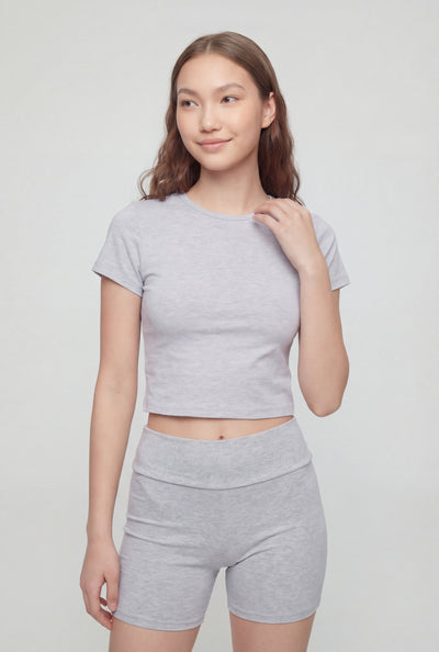 Classic Crew Neck Crop Top