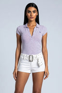 Cassandra Embroidered Detail Polo Shirt