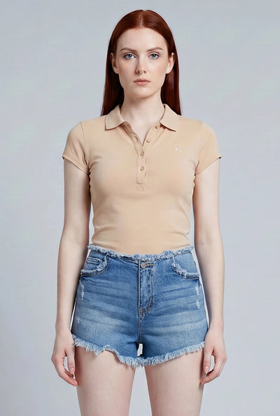 Cassandra Embroidered Detail Polo Shirt